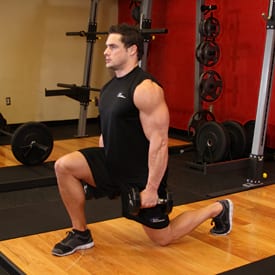 How to perform dumbell Split Lunge step 2 of 2 https://get-strong.fit/Fitness